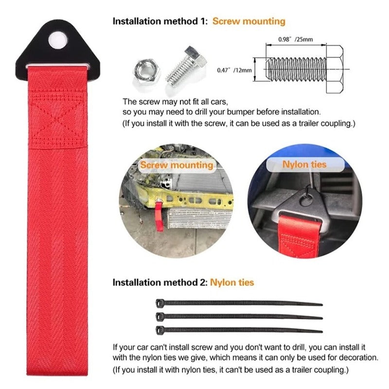 Car Tow Strap with Decorative Trim