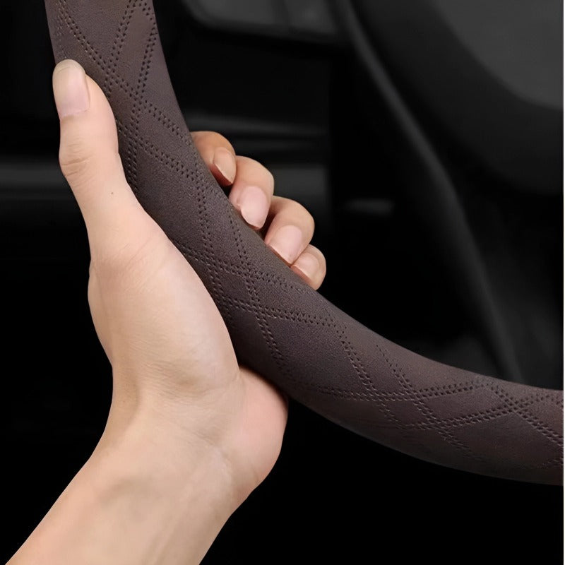 Suede steering wheel cover for Chery
