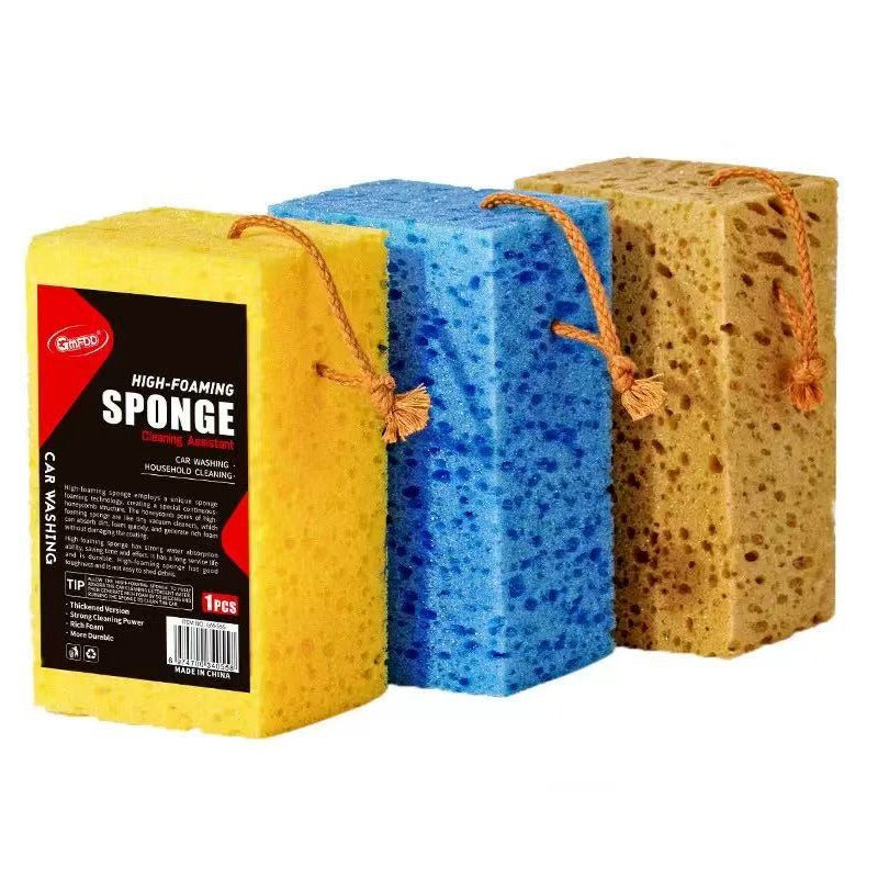 Car wash sponges, squeegees, and towels