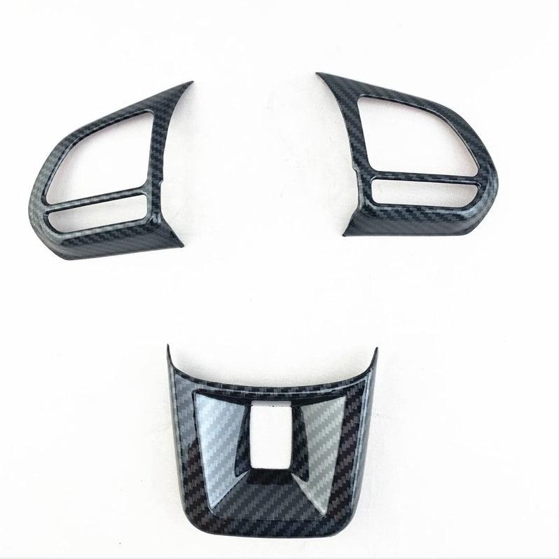 Carbon Fiber Car Steering Wheel Button Cover Sticker Interior
