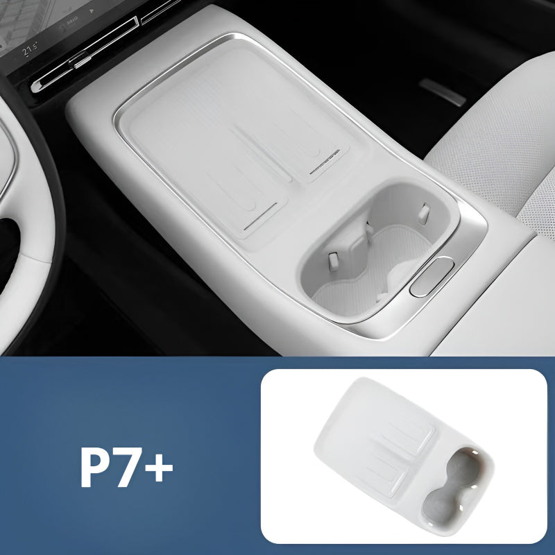 P7+ Scatola portaoggetti per bracciolo e cuscinetto in silicone per console centrale e scatola portaoggetti inferiore per console centrale