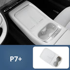 P7+ Scatola portaoggetti per bracciolo e cuscinetto in silicone per console centrale e scatola portaoggetti inferiore per console centrale