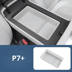 P7+ Scatola portaoggetti per bracciolo e cuscinetto in silicone per console centrale e scatola portaoggetti inferiore per console centrale