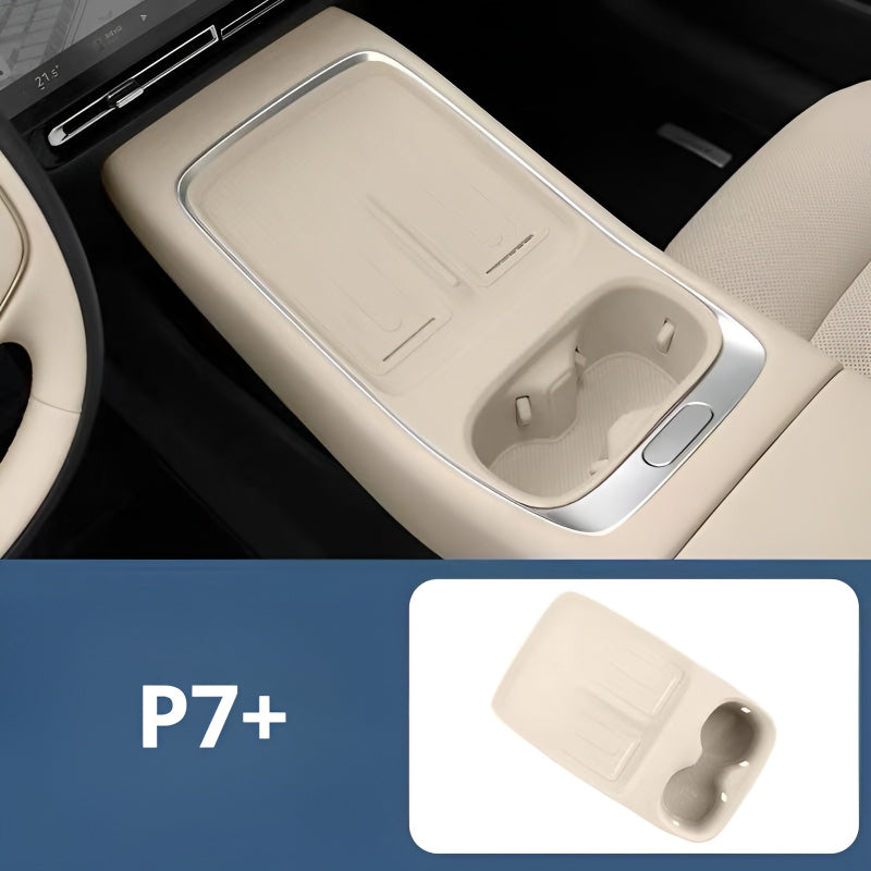 P7+ Scatola portaoggetti per bracciolo e cuscinetto in silicone per console centrale e scatola portaoggetti inferiore per console centrale