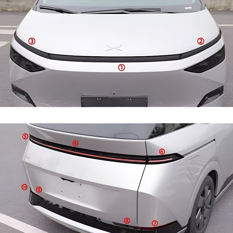 Xpeng G9 X9 Transparent Smoked Black Protective Film( Pack of 10 )