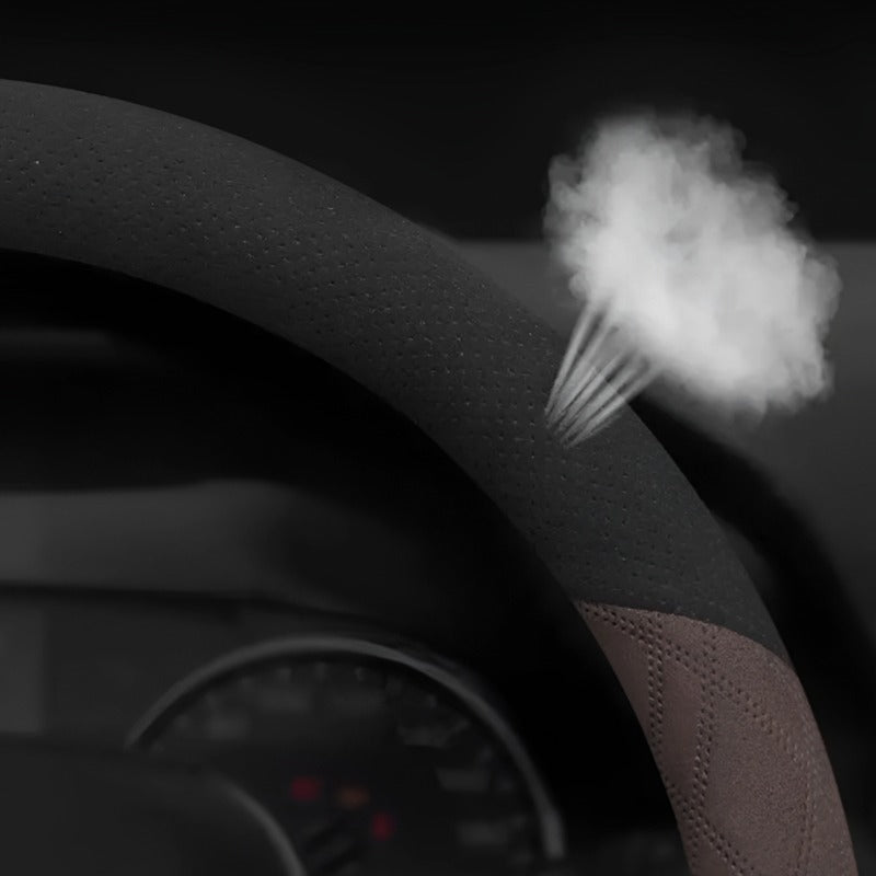 Suede steering wheel cover for Chery