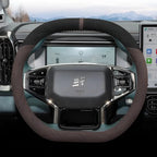 Suede steering wheel cover for Chery