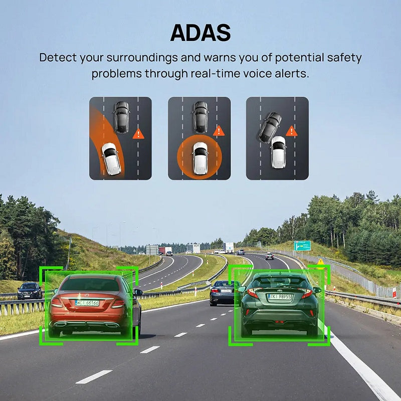 Dash Cam 3K HD with 2-Inch Screen, Supports 24-hour Monitoring