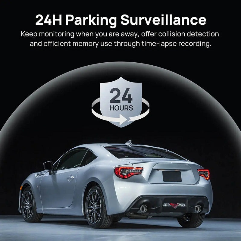 Dash Cam 3K HD with 2-Inch Screen, Supports 24-hour Monitoring