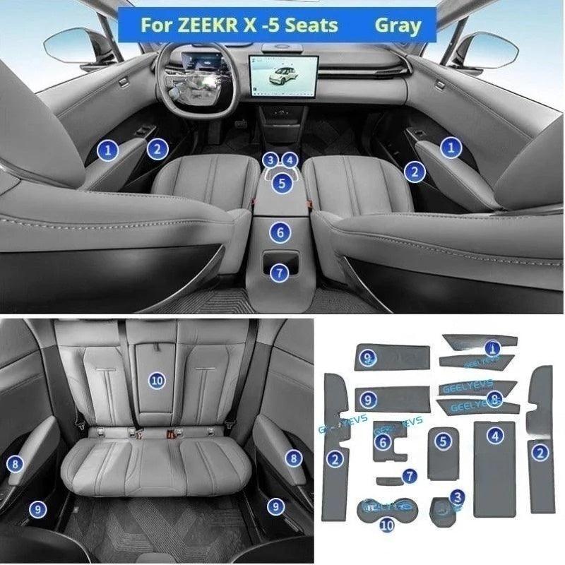 Water Cups, Door And Center Console Anti-Slip Mats