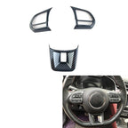 Carbon Fiber Car Steering Wheel Button Cover Sticker Interior