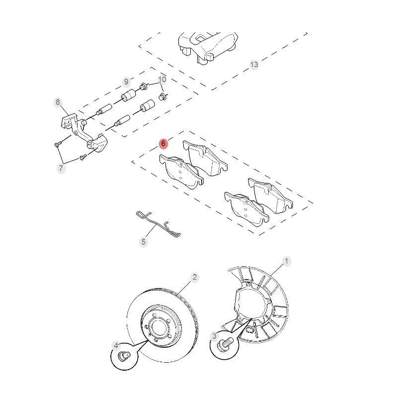 Front and Rear Brake Pad Set for MG HS