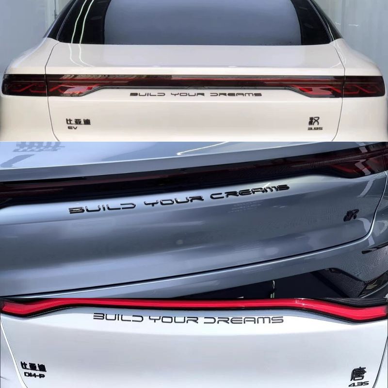 Rear Bumper Glossy Black Badges LOGO for BYD