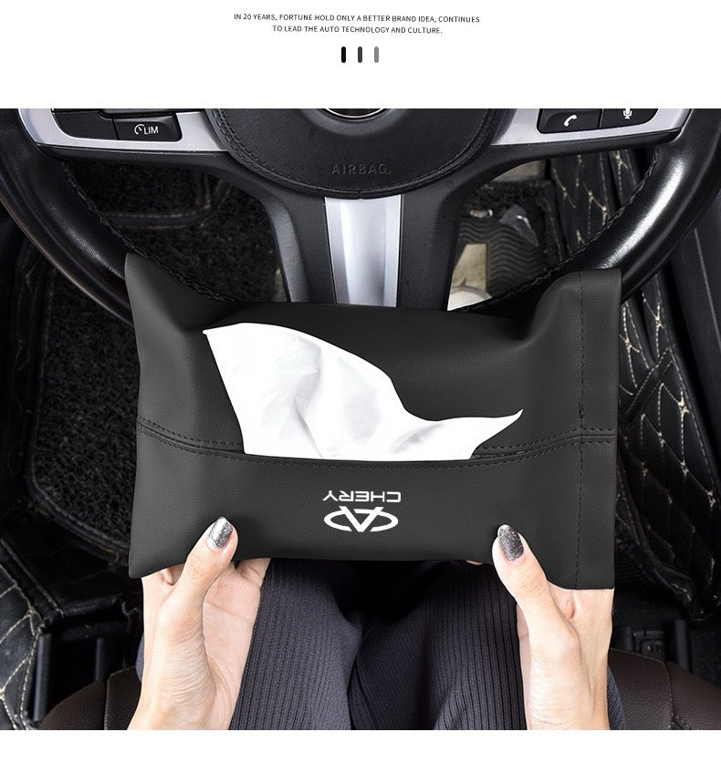 Chery Car Leather Tissue Box
