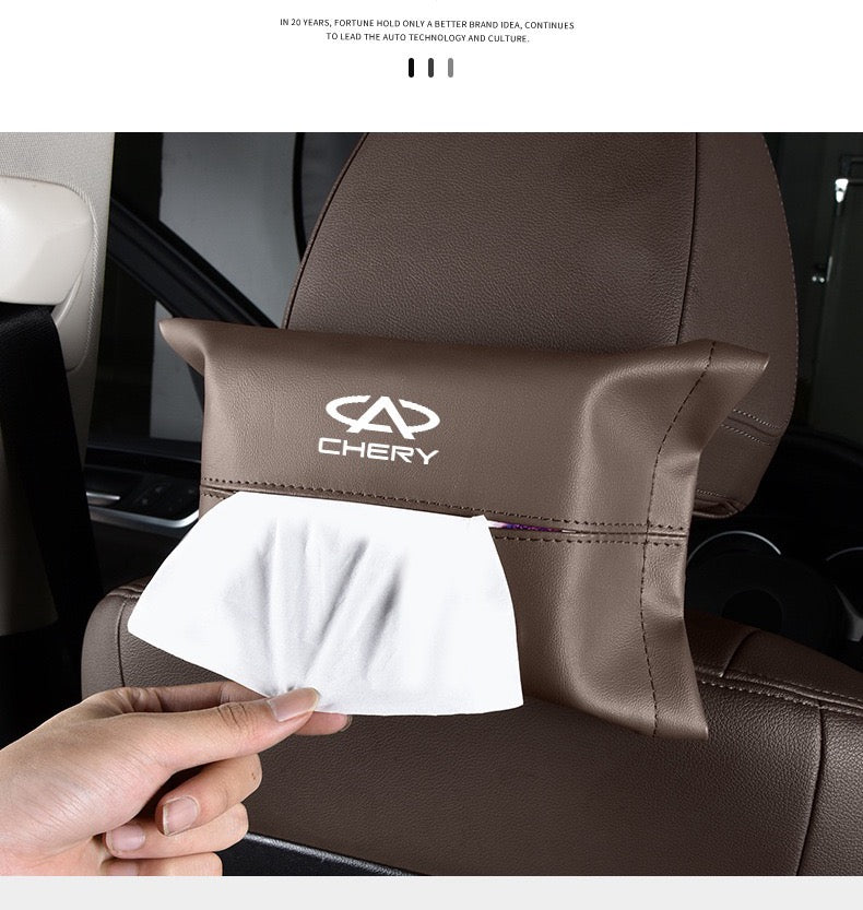 Chery Car Leather Tissue Box