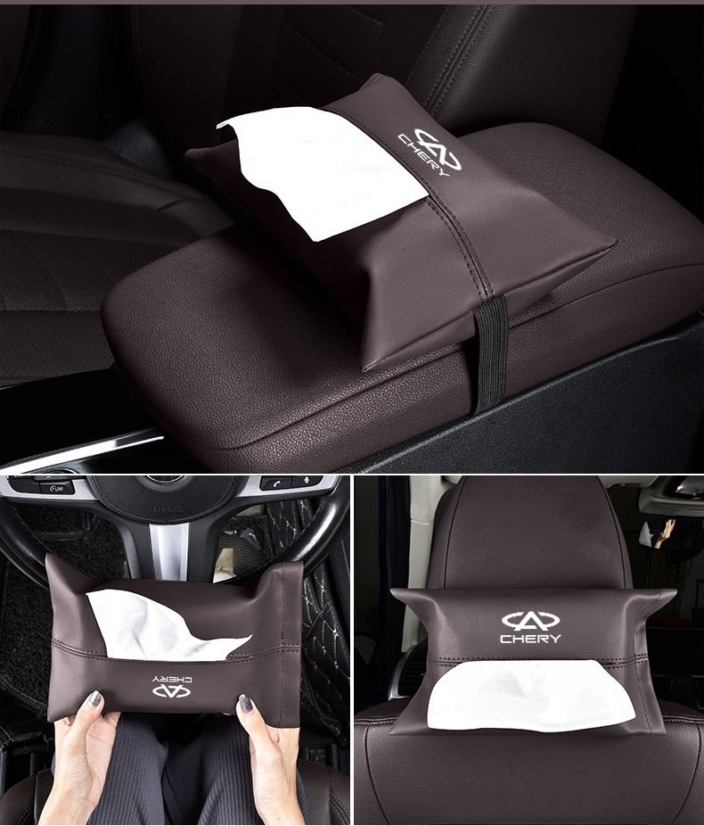 Chery Car Leather Tissue Box