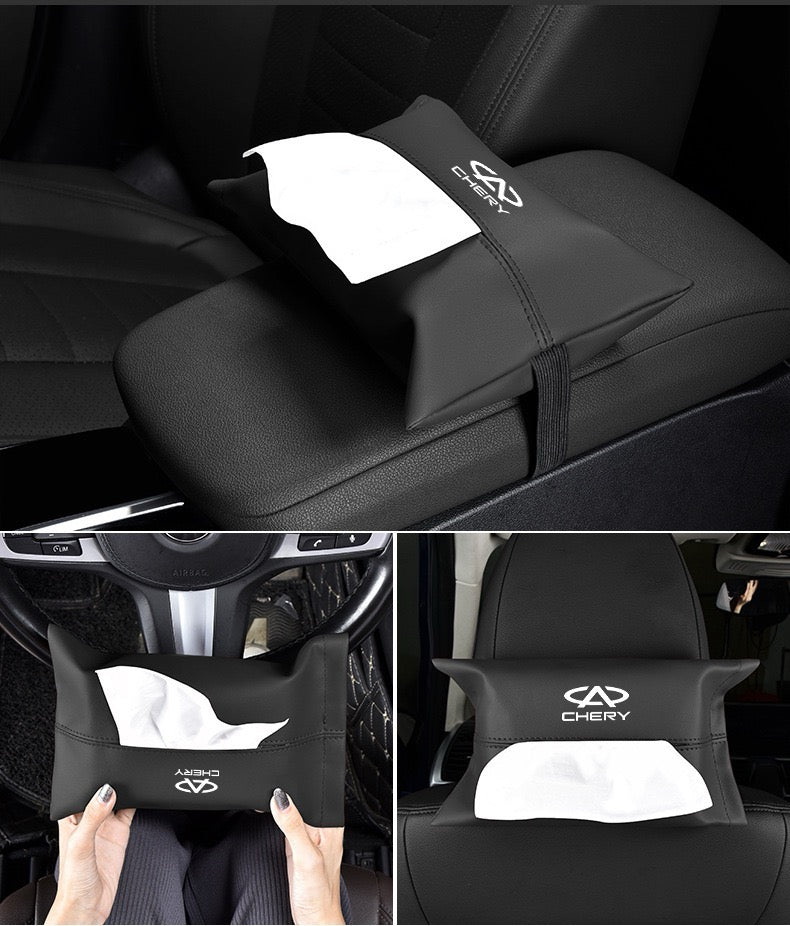 Chery Car Leather Tissue Box