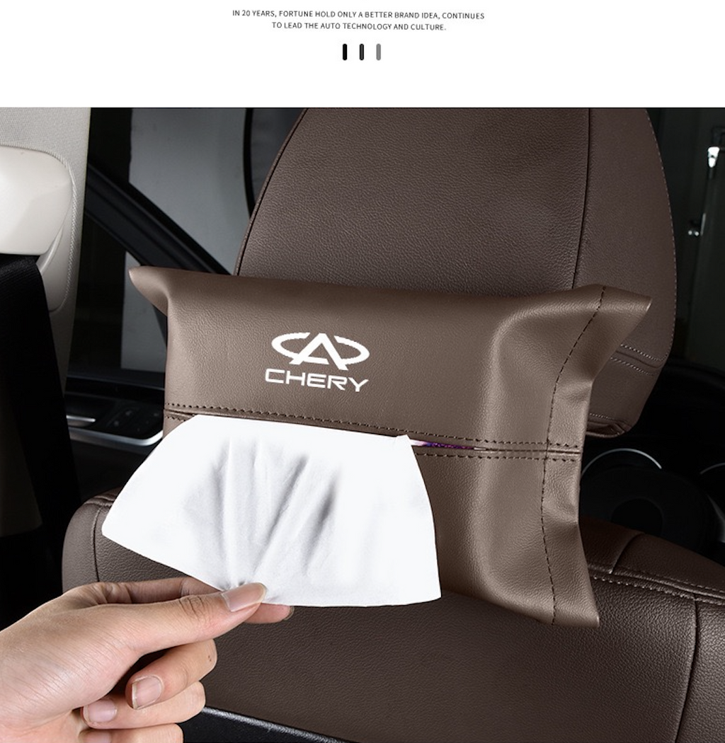 Chery Car Leather Tissue Box