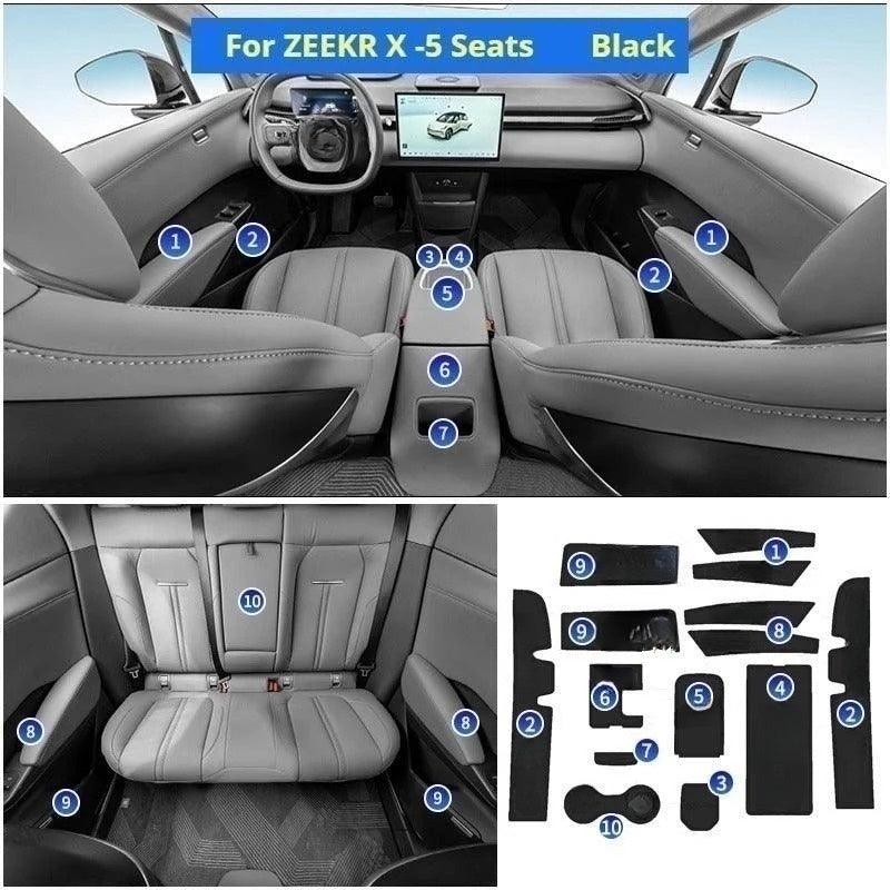 Water Cups, Door And Center Console Anti-Slip Mats