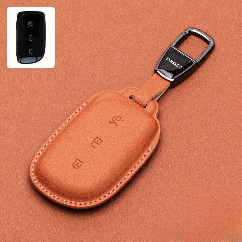 Luxury Leather Car Key Case Cover Fob Shell for  Lynk & Co 02