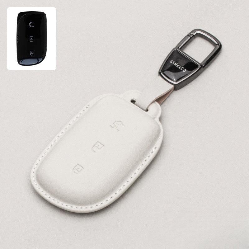 Luxury Leather Car Key Case Cover Fob Shell for  Lynk & Co 02